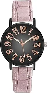 [Generic] Minimalist Watches for Women, Large Watches, Stylish Women's Leather Band Watch, Arabic Numerals, Second Hand, Casual X Dressy, Teen Girls & Womens