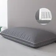 SweetLove Bed Pillows for Sleeping, Pocket Spring Pillows with Breathable 4D Mesh Fabric Cover, Microfiber Filling & Mini Pocket Spring Insert, Luxury Hotel Pillows, Standard, Grey (1 PCS)