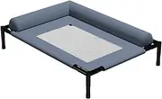 Dog Cot Bed | Cooling Dog Bed with Pillow and Breathable Mesh - Washable Pet Furniture for Outdoor Indoor Camping Patio Sunbathing Travel