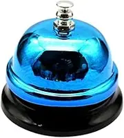 Sturdy and Durable Metal Table Bell for Kitchen and Restaurant Multiple Colors Available Iron Restaurant Service Bell, Blue