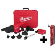 Milwaukee Drain Snake 12V Li-Ion Cordless Cleaning Airsnake Air GunKit MultiTool
