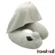 Travelmall 3D手動旅行連帽充氣枕 收納頸枕 旅遊枕頭 睡枕 好收納 充氣枕 可折疊 3D充氣專利 露營 旅行