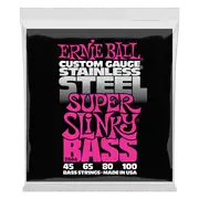 Ernie Ball Super Slinky Stainless Steel Electric Bass Strings-45-100 Gauge
