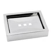 Wall Mount Shower Stainless Steel Soap Dish Holder Chrome Bath Square