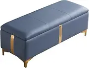 Ottoman Storage Shoe Bench Sofa Bench Bed End Stool Shoe Bench Makeup Bench Long Chair Soft Sofa Bedroom Bed End Stool Foot Rest Stool Seat(Light Blue,100x45x42cm)