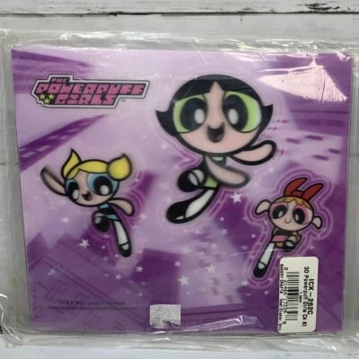 NOS Powerpuff Girls Lenticular Cake Topper 2001 Buttercup Blossom Bubbles CN