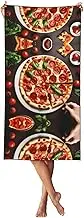 YANYU Pizza Food Print Bathroom Towels Beach Towel Oversized for Adults Quick Dry Lightweight for Summer