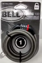 Bell Watchdog 100 Combination Cable Lock 8MM X 5 Feet Security Level 1 2020