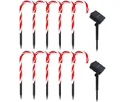 Solar Cane Light 10 Pcs Cane Lights Festival Cane Lights Multifunction Solar Powered Christmas Tree Decoration Ground Light Decor