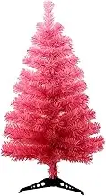 Ariv Pink Christmas Tree 0.6M/1.8ft Color Xmas Tree 90 PVC Tips Metal Stand Frame Deco Family Store Hotel Home Party Holiday Decoration Ornaments