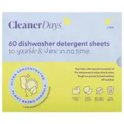 Cleaner Days Dishwasher Detergent Sheets - Lemon 60 Pack