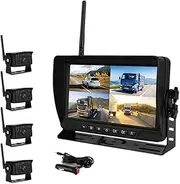 GPS Car Navigator, 1280x720 High Definition Wireless Truck DVR IPS Monitor 7" Night Vision Reverse Backup Recorder WiFi Camera for Car Truck RV(1 Camera add 64GB)