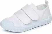 [TangDao] Boys Girls Canvas Sneakers Casual Low Top Slip On Flats Lightweight Comfy White Walking School Shoes,US5.5,1888A