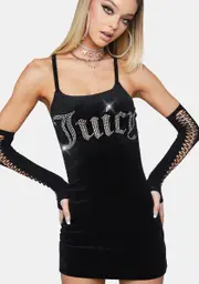 [JUICY COUTURE] Big Bling Velour Strap Dress