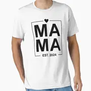 Mama Est. 2024 Mother's Day Essential T-ShirtRound-necked comfortable High-quality