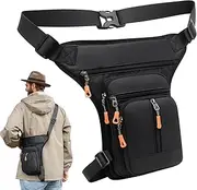 Motorcycle Thigh Bag - Drop Leg Bag Women Men Use,Sports Organizer with Quick-Release Buckle for Keys, Wireless Earphones, Cell Phone