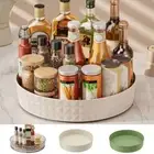 Round 360° Rotating Kitchen Spice Rack Plastic Cabinet Organizer Home