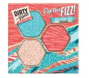 Dirty Works: Pop the Fizz! Bath Fizzer Trio - Coral Teal White Shimmer 2.12ozx3