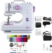 Sewing Machine, Mini Sewing Machine, Electric Portable Sewing Machine For Beginners, 12 Stitch Dual Speed With Foot Pedal & Sewing Kit, With 27pc Accessory Kit Included 2 Speed Foot Pedal (Purple)