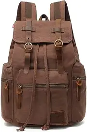 Canvas Backpack Unisex Vintage Casual Rucksack 17 inch Laptop Daypacks Schoolbag College Student Bookbag Hiking Camping Travel Bag