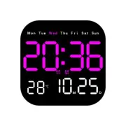 Remote Control LED Wall Clock with Temperature and Brightness Adjustments