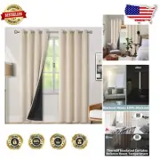 Thermal Insulated 100% Blackout Curtains, Champagne, Grommet Drapes - 2 Panels
