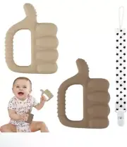 Fu Store Textured Thumb Up Silicone Teether 2 Packsensory Exploration And Teethi
