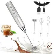 Milk Frother Wand for Coffee, Frother Handheld Silver Without Stand