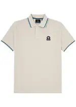 Sandbanks Stripe-trimmed Logo Piqué Cotton Polo Shirt - Beige - Xxl XXL