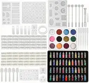 Silicone Resin Mould Mold Kit for Jewelry Casting,DIY Crystal Pendant Earring Bracelet Epoxy Resin Making Kit Set for Resin Casting Beginner (489pcs)