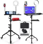 Homodoskey Tripod Stand with Wheels, Laptop/Projector Stand, LED Ring Light