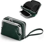 [ANEW] Detachable 2 in 1 Purse Wallet, Credit Card Holder Wallets with Cion Purse for Women, Womens Wallet with Zipper Wristband (Green), Green, Modern and Elegant
