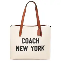 在飛比找ETMall東森購物網優惠-COACH CH765 品牌壓印LOGO字樣肩背大托特包.白