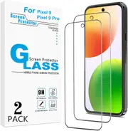[2 Pack] Screen Protector for Google Pixel 9, Pixel 9 Pro Tempered Glass Fingerprint Compatible (6.3")