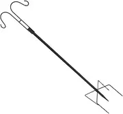 MOBUTOFU Tall Shepherd Hook Heavy Duty Iron Double Hooks for Outdoor Garden Removable Plant Hanger and Lantern Holder Design for Bird Feeders Wind Chimes and Solar Lights