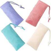 Ipetboom Mesh Soap Bag for Shower Travel Exfoliating Soap Pouch with Foaming Net Easy Drawstring Closure