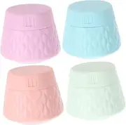 NULYLU Portable Travel Makeup Containers 4pcs Silicone Cosmetic Bottles Leakproof Small Jars for Toiletries