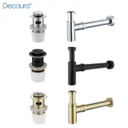 Decaura Pop Up Waste with Overflow Vanity Sink Push Plug P-Trap Bottle Trap