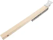 Totority Stainless Steel Pizza Brush for Pizza Oven Scraper Long Handle Wire Brush for Wood Masonry