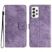 For Samsung Galaxy A73 5G Imprinted Wallet Phone Case Skin-Touch Leather Flip Cover