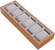 Ipetboom Wooden Watch Organizer Tray Slot Showcase Display Case for Watches Jewelry for Home Travel Use Elegant Storage for Personal Corporate