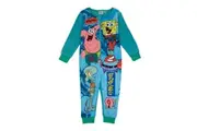 SpongeBob SquarePants Childrens/Kids Normal Is Boring All-In-One Nightwear (Blue) - UTNS7465
