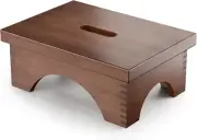 Step Stools for Adults Pre-Assembled, Sturdy Wooden Step Stool Lightweight, Port