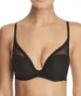 Calvin Klein Perfectly Fit Perennial Deep Plunge Mesh T-Shirt Underwire Bra Blac
