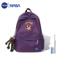 在飛比找Yahoo!奇摩拍賣優惠-NASA聯名潮牌雙肩包女2023新款旅行背包男大容量學生書包