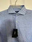 Hugo Boss Sharp Fit Dress Shirt Mens Size 16.5 32/33 Blue Plaid