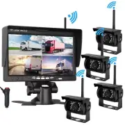 4x Digital Wireless Reversing Backup Camera 7" Quad Monitor For Rv Caravan Van