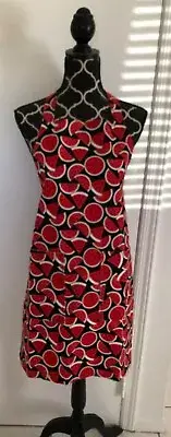 NEW 2 Pocket Handmade Full Length Adult Apron - WATERMELON SLICES ON BLACK