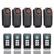 113dB Bike Alarm Wireless Vibration Motion Sensor Waterproof Motorcycle Alarm 5x