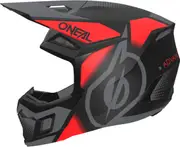 Oneal 3SRS Vision Motocross Helmet, black-grey-red, Size M for Men Black Grey Red